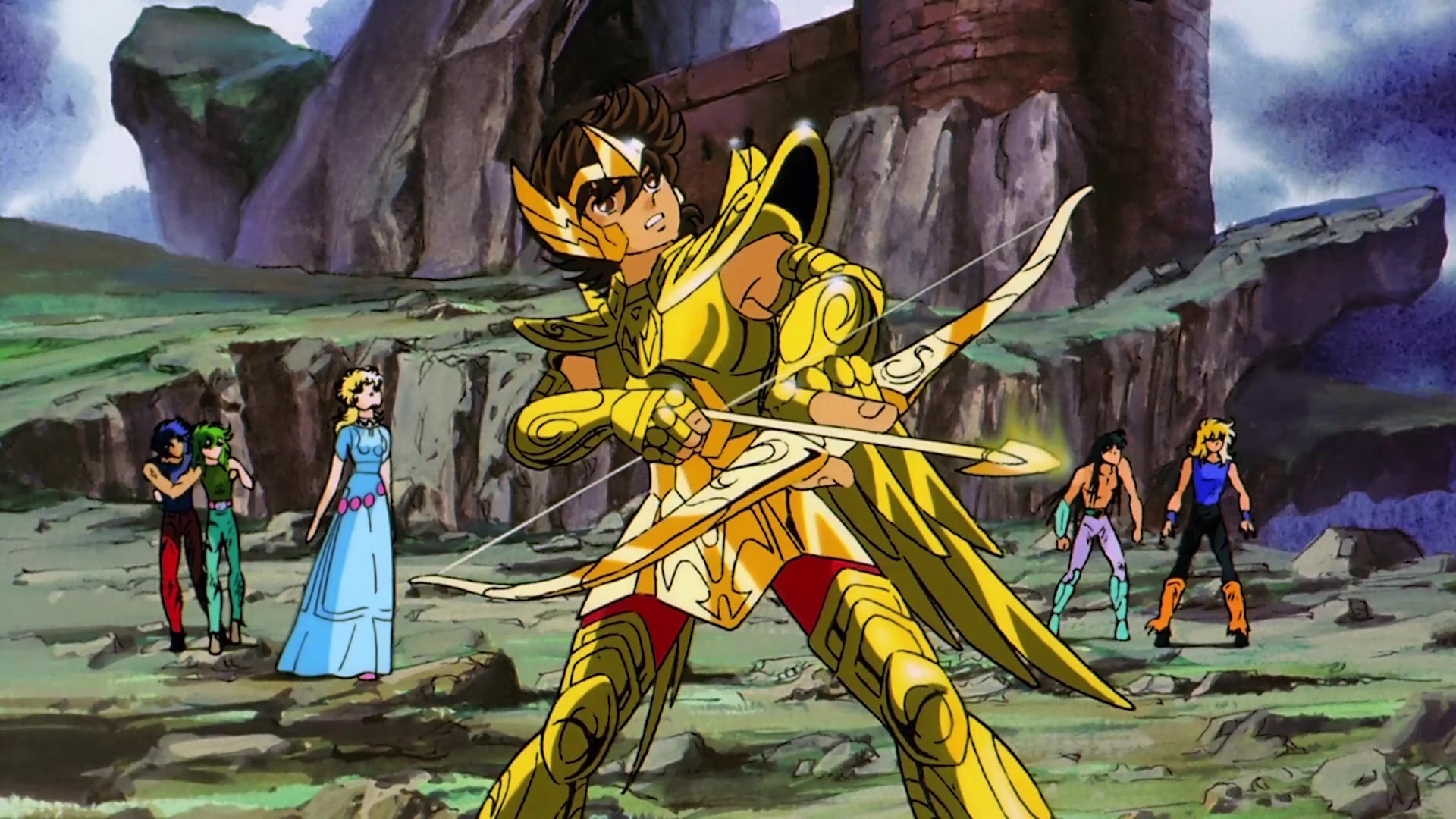 Seiya veste a Armadura de Sagitário para tentar impedir a ambição maligna de Durval!
