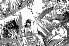 Yato, Yuzuriha e os outros Cavaleiros surgem para ajudar o Pégaso e a deusa Atena!